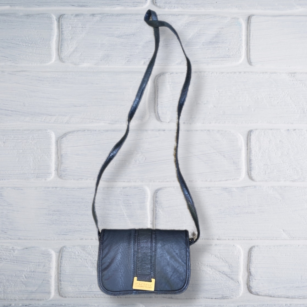 Vintage 90s Shoulder Bag, Pacific Connections Black Crossbody - NWOT